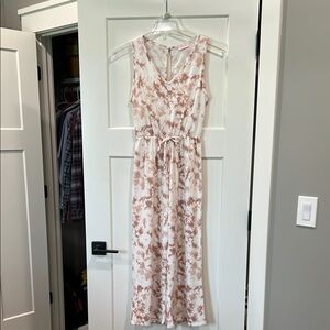 Pink Lily Cream Sleeveless V-Neck Maxi Sundress